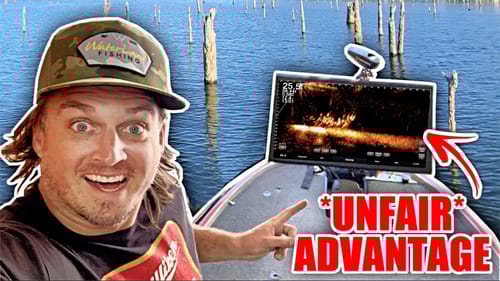 I Installed a $5,000 BIG SCREEN Fish Finder So I Could "CHEAT" to Catch Fish!
