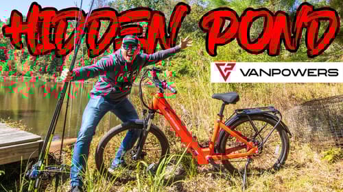 Bass Fishing HIDDEN POND Deep In The WOODS!! (Vanpowers E-Bike Review)