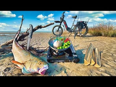 24 Hours Eating Only Fish I Catch - FISHING ALL DAY (Birch Grolar eBike)