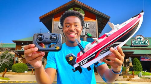 Catching Fish w/ RC BOAT CHALLENGE (SUPER TUFF!)