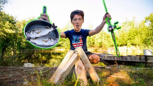 BACKYARD Pond Catch Clean & Cook !! (BASS vs. PERCH)