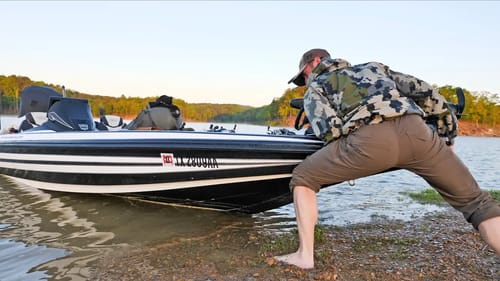 MY BASS BOAT IS STUCK! | LAKE WATER DROPPED OVERNIGHT...