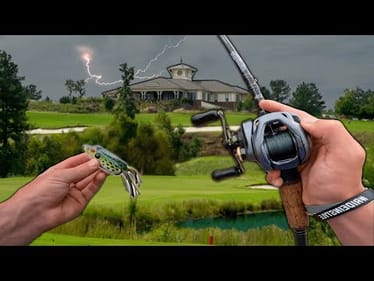 Golf Course Pond Hopping In A THUNDERSTORM! (Topwater Fishing)