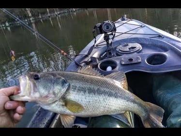 KAYAK BASS FISHING ||LAKE Ottosee|| COUNTRY BASSIN JIG