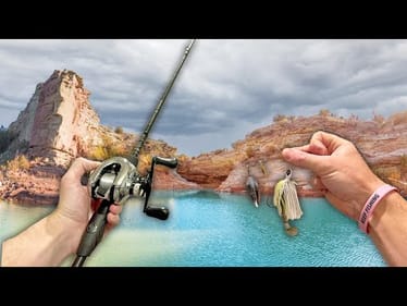 Fishing a Hidden CANYON LAKE in The Texas Desert -- (LAND OF GIANTS)