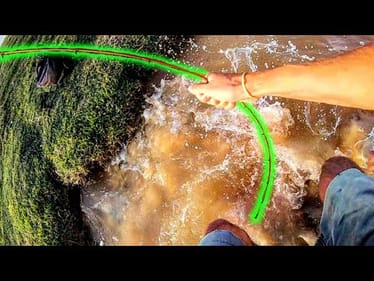 HUGE FISH STRIKES right UNDER MY FEET!!