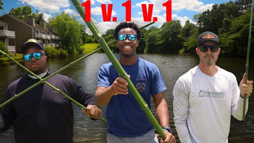 HOMEMADE CANEPOLE FISHING ROD CHALLENGE