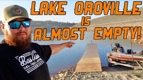 Lake Oroville is ALMOST Empty | Summer Topwater Bass Fishing in Northern California