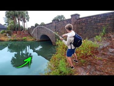 Fishing URBAN CANALS For Aggressive BASS! (In a STORM)