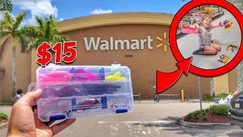 DAUGHTER Helps Make DIY WalMart Bass Fishing Kit!