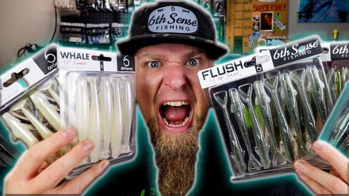 UNBOXING: NEW 6th Sense SOFT PLASTICS! Flush & Whale! 20K Subscriber Unboxing Extravaganza Part 2