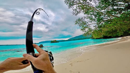I found the Best Fishing spot on a Secret Hidden Beach