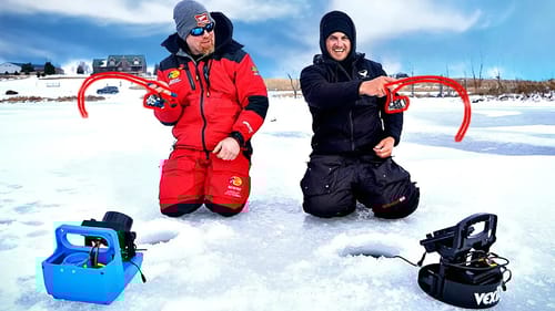 CRAZIEST Day of the Year ICE FISHING!! (Fell through the ice)
