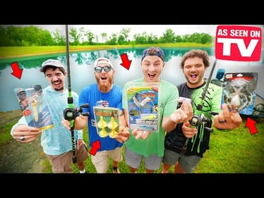 As Seen On TV Fishing Lures Challenge 1v1v1 (Helicopter Lure, Banjo Minnow, Flying Fishing Lure!)