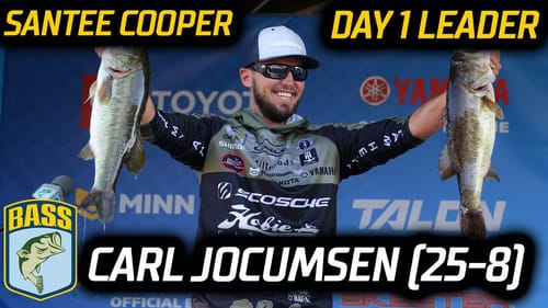 Carl Jocumsen leads Day 1 with 25 pounds (Santee Cooper Bassmaster Elite)