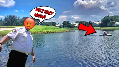 Fishing GOLF COURSE Ponds w/ POOL FLOATS!