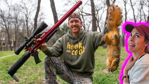 Backyard Squirrel Hunting with Air Rifle | WIFE EATS IT!