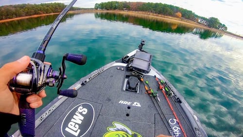 Catching GIANT Bass in 64ft of Water (Winter Fishing)