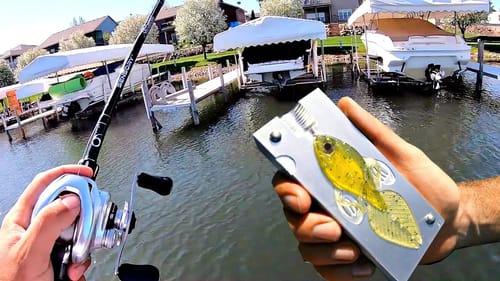 Flipping Docks w/ HOMEMADE Bluegill Baits!!! (THEY WORKED)