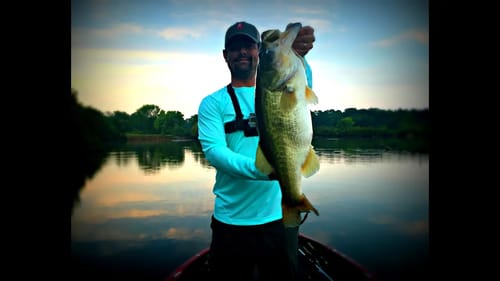 Summer Bass Fishing Road Trip Day 2 - 7 lb. 13 oz. Bass Crushes Frog at the Boat.
