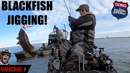 BLACKFISH JIGGING from my YAK!
