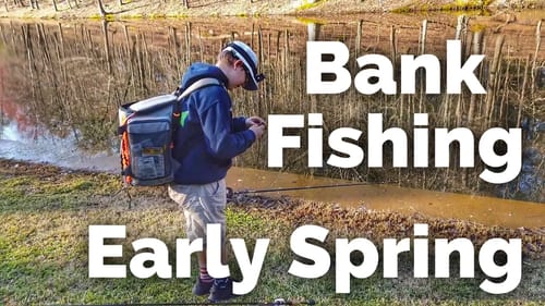 Spring Bank Fishing for Largemouth Bass - Pond Fishing