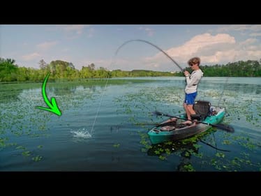 Hunting Aggressive BASS DEEP In The GRASS! (Frog Fishing)