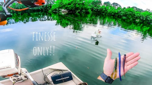 Using FINESSE Lures ONLY On ULTRA CLEAR LAKE!! || Summertime Bass Fishing