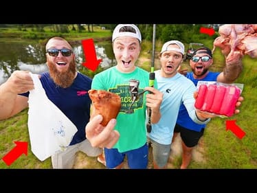 Grocery Store FOOD Fishing CHALLENGE For Biggest Fish (1v1v1v1)