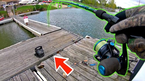 Catching Fish though a TINY Crack in the Dock!!!