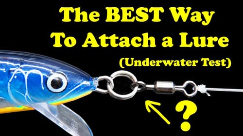 The best way to attach a fishing lure is... (split rings, swivels, loop knots tested underwater)