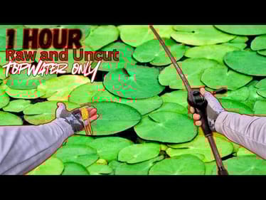 1 HOUR Raw and Uncut TOPWATER ONLY Bass Fishing!!!