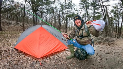River Truck Camping for Winter Trout