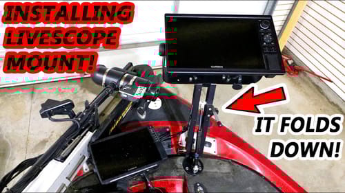 EASY Install of FOLDING LIVESCOPE MOUNT on BASS BOAT! (Cornfield Gear)