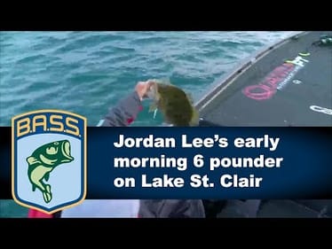 Jordan Lee lands a 6 pound smallmouth on Lake St. Clair