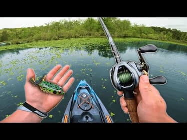 Fishing GRASS MINEFIELDS With Topwater Frogs! (Spring Kayak Fishing)