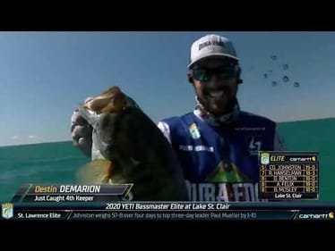 Destin DeMarion catches biggest smallmouth on Day 1 at St. Clair so far