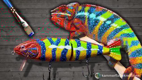 Handmade Chamelion Trout Fishing Lure - a how to guide on painting wooden fishing lures