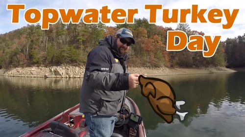 Topwater on Turkey Day Over 100ft of Water