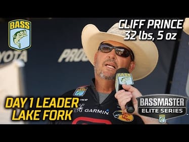 Cliff Prince leads Day 1 at Lake Fork with 32 pounds, 5 ounces (Bassmaster Elite Series)