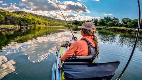 Fishing a remote Texas RIVER (Using an inflatable kayak)