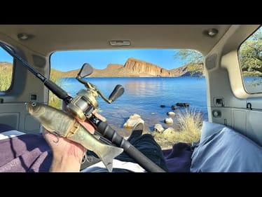 Overnight Truck Camping For Giant Fish At This Desert Lake!