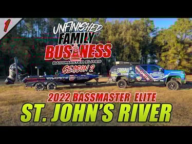 UNFINISHED FAMILY BUSINESS Season 2 - Bassmaster Elite St. John's River Travel Vlog