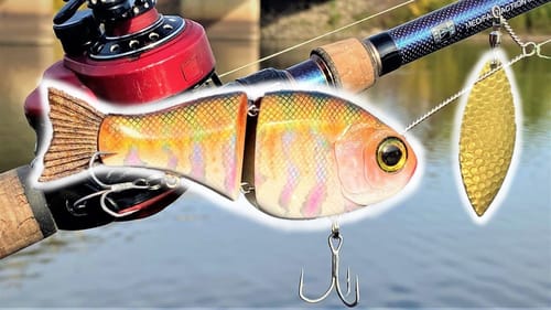 Wooden SwimBait + Offset Spinner | One Day Build to Catch