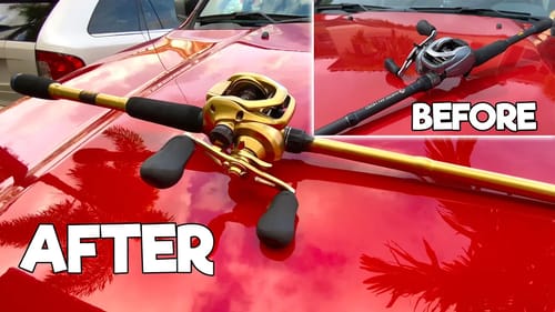 Worlds First GOLD Fishing Rod! (Spray Paint Fishing Rod)