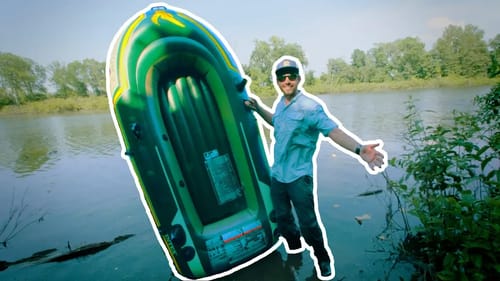 I Brought a Fishing Raft to a HIDDEN POND in the Woods!