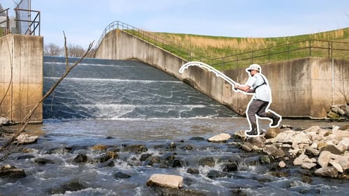 POWERFUL MYSTERY Fish Live In This SPILLWAY!!! (Hidden Spot)
