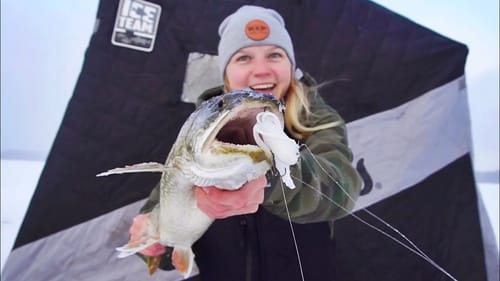 Ice Fishing Lake Trout with White Tubes!!