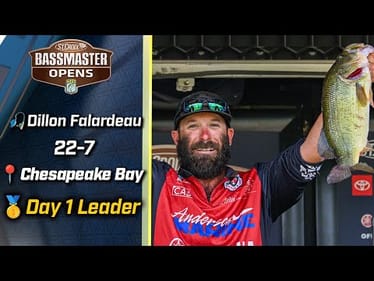Bassmaster OPEN: Dillon Falardeau leads Day 1 at the Upper Chesapeake Bay with 22 pounds, 7 ounces