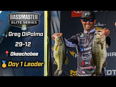 Greg DiPalma leads Day 1 of 2025 Bassmaster Elite at Lake Okeechobee with 29 pounds, 12 ounces